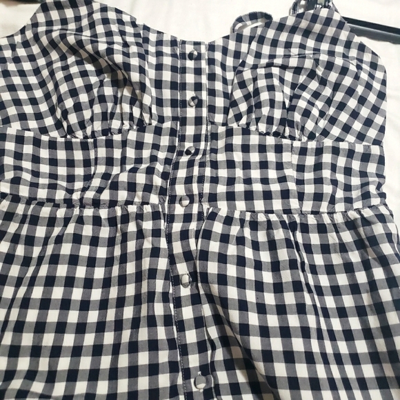 J. Crew Black and White Ruched Ruffled Maxi Sundress..SIZE:12T - Picture 13 of 15